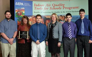 The award winning team pictured at the EPA Indoor Air Quality Symposium
